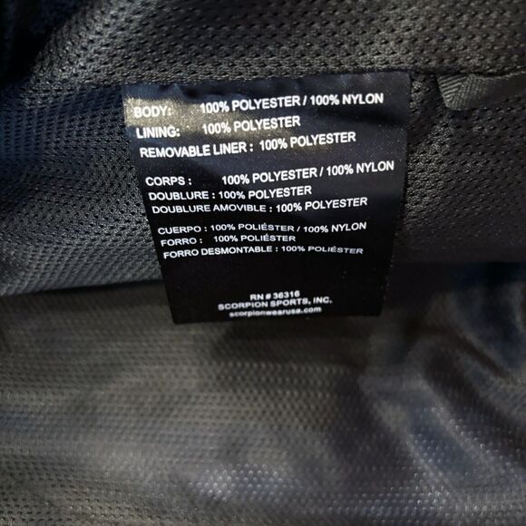 Scorpion Exo Burnout Blue Black FMF Team Cycle Motorcycle Riding Jacket Size XL - Picture 10 of 16